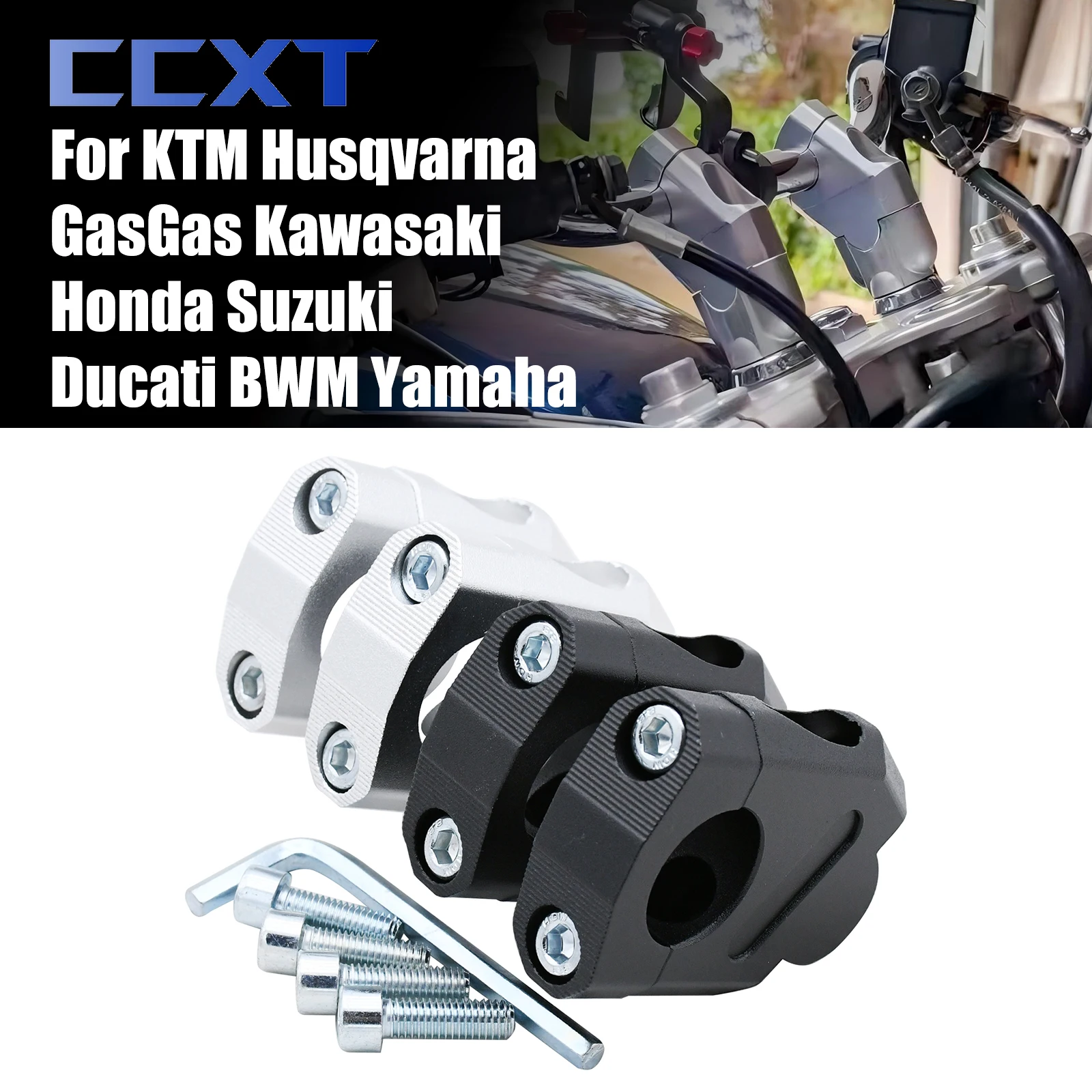 

Подставки для руля мотоцикла 28 22 мм, адаптер зажима для Kawasaki Yamaha Honda BMW Suzuki GSX250R GSX1250FA GSX650F GSXR600 GSXR750