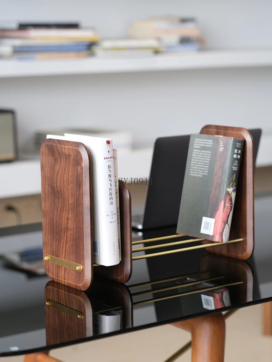 *Black Walnut Bookstand Desk Desk Desktop Storage Shelf File Rack