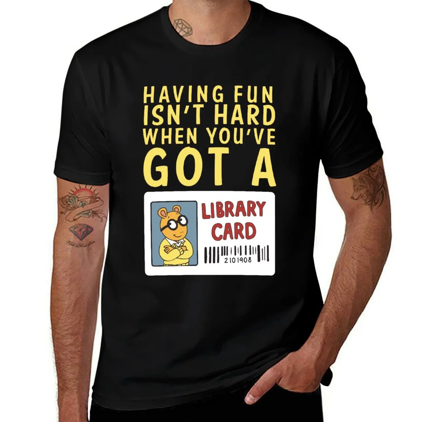 

quality Arthur T-Shirt tshirt Card personalised t shirt 100% high cotton shirt man t cotton Library