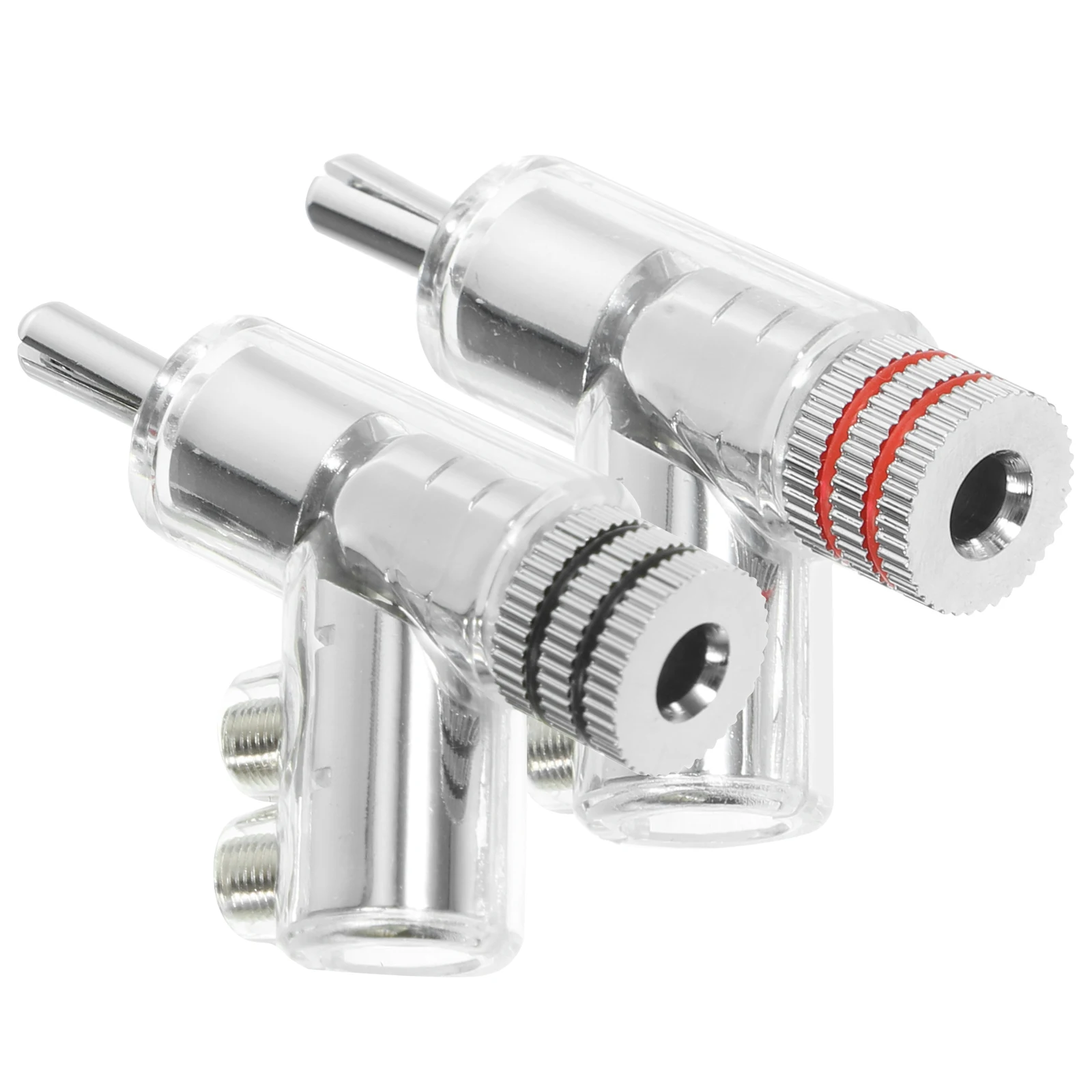 

2Pcs Durable Zinc Alloy ABS Right Angle Banana Plugs 45 Degree Locking Connectors for Amplifier Sound Systems Stable Connection