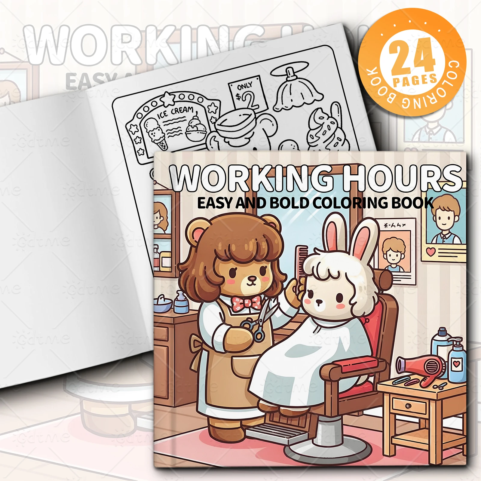 WORKING HOURS Bold-easy Patterns Coloring Book for Adults Cute Drawing Book Perfect Gift for Party and Birthday ﻿