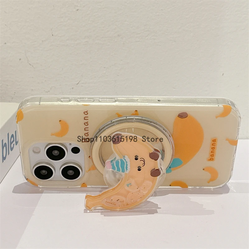 한국 귀여운 퀵샌드 쉐이크 가지 만화 마그네틱 거치대 폰 그립 톡 스탠드 지지대, 아이폰 16 용, 맥세이프 액세서리