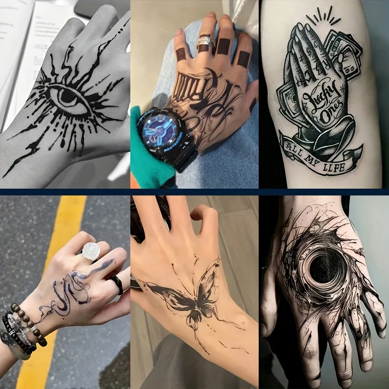 

6 herbal tattoo stickers, lasting 7 to 15 days, waterproof and wear-resistant, suitable for those who don't want to get a tattoo