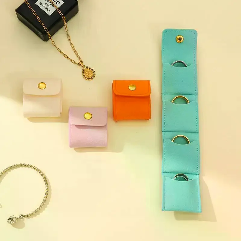 Portable Mini Jewelry Organizer Bag With Multiple Compartments For Rings Necklaces Earrings Travel Storage Bag