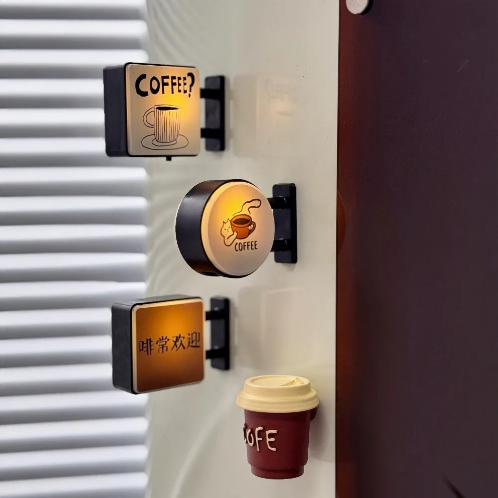 Coffee Corner Light Sign Fridge Magnet Atmosphere Light Magnetic Refrigerator Decoration LED Glowing
