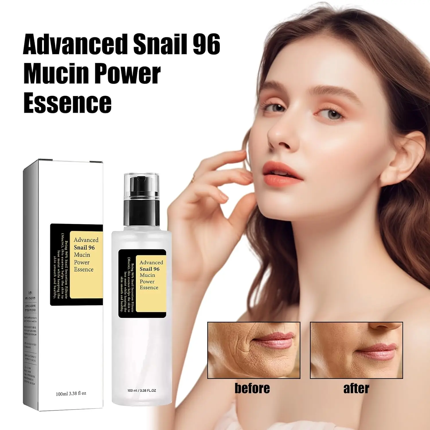 COSRX Advanced Snail Mucin 96% Power Repairing Essence For Dull And Damaged Skin, Anti-Aging & Discoloration Correcting(100ml)