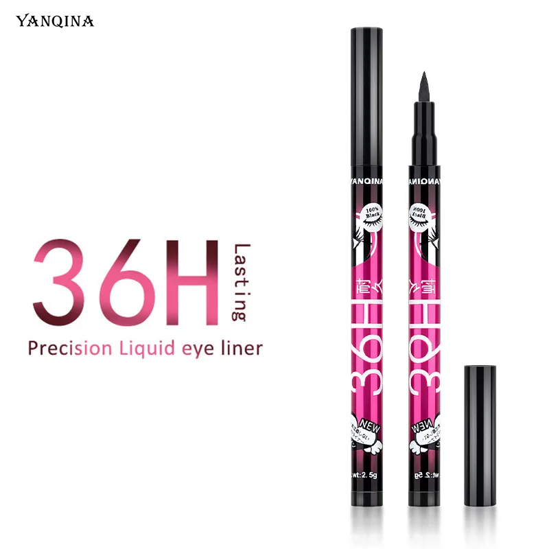 12 Stks/pak Vloeibare Eyeliner 36H Langdurige Vloeibare Eyeliner Pen Sneldrogende Eyeliner Potlood Zwart Waterdicht Oog Cosmetica Tool