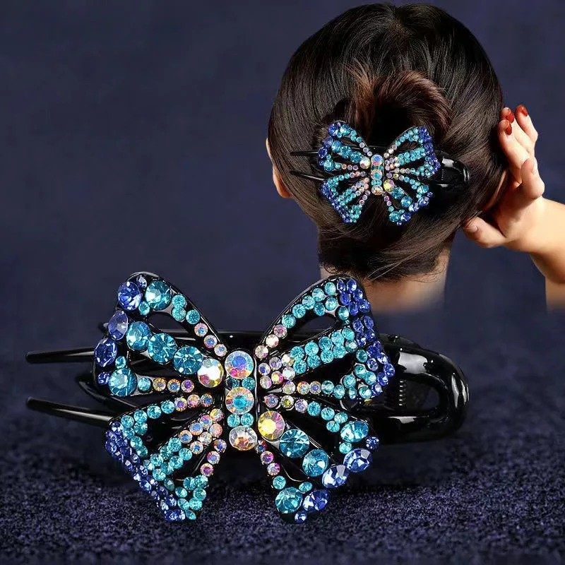 Elegant sparkly crystal flower decorative hair clip stylish hair comb for women and girls to wear