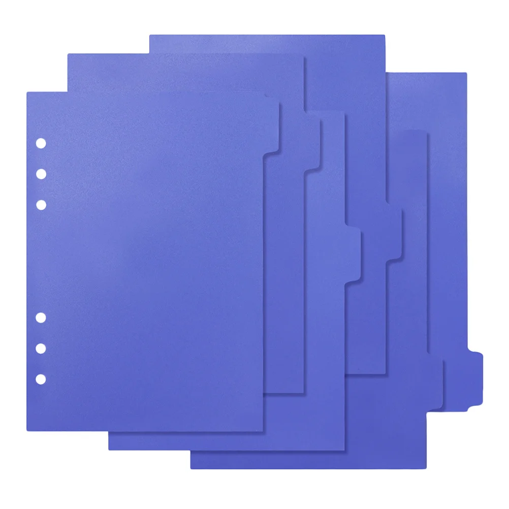 

6pcs A5 6-Hole Plastic Divider Page Separators For Notebook Journal Planner Index Dividers With Tabs Binder Accessories