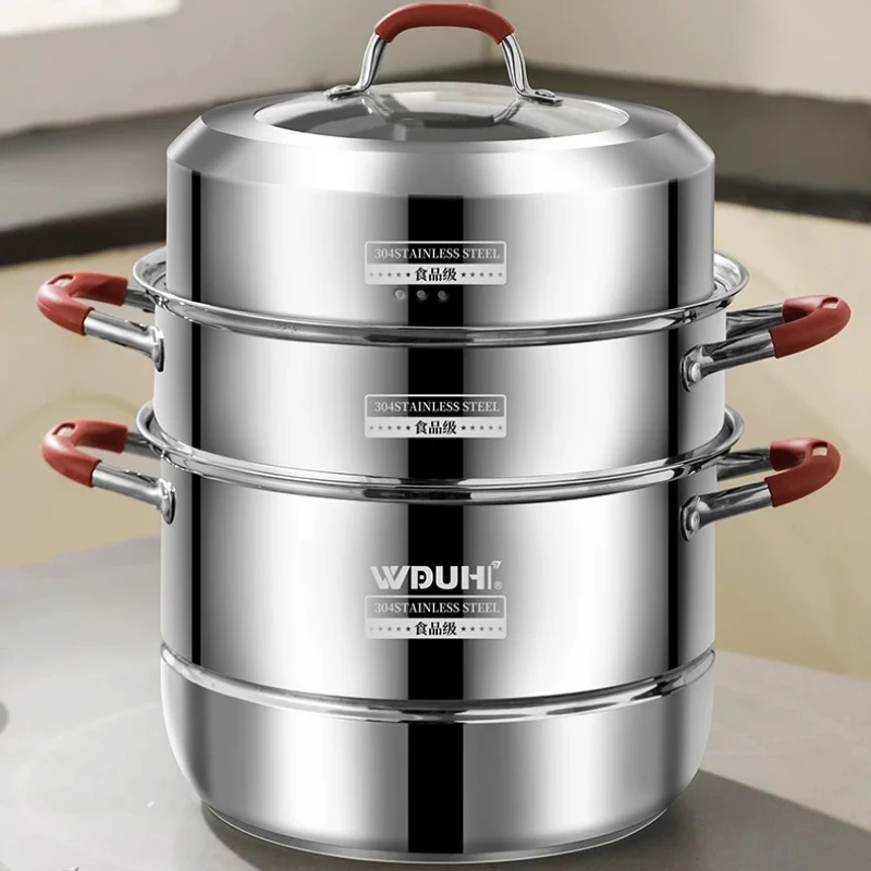 LMM household anti-scalding multi-layer large-capacity cooking and stewing gas stove universal induction cooker