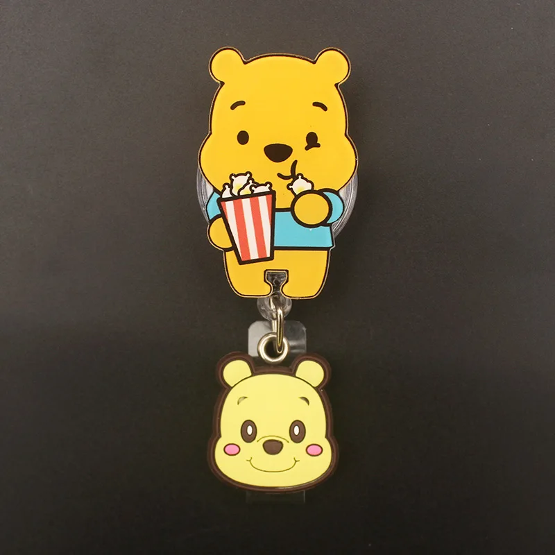 Disney Cartoon Winnie Pooh Bear Style Retractable Badge Reel Nurse Doctor Card Holder Office Hospital Name Card Supplies