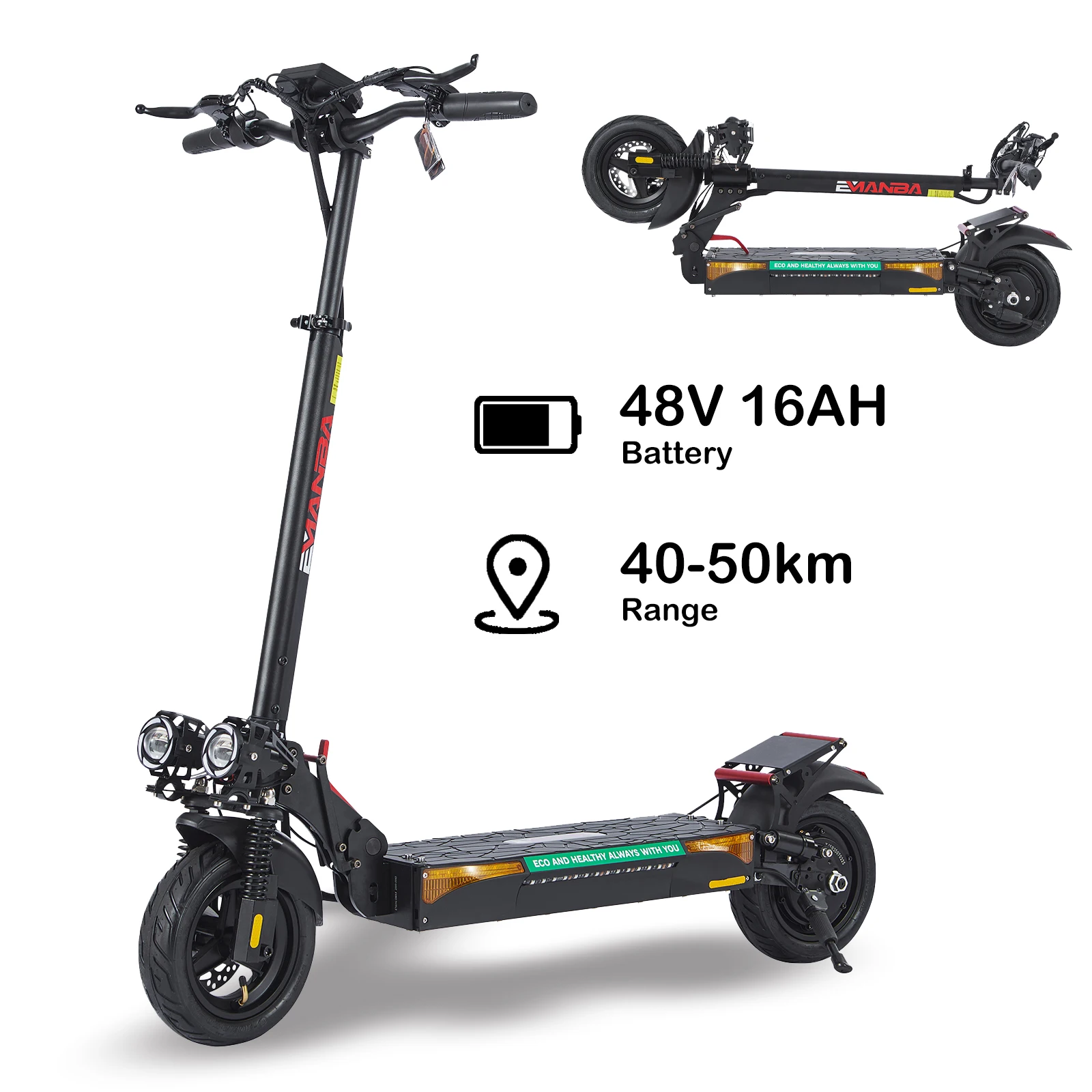 

EMANBA L12 Max 800W Off-Road Electric Scooter 48V 16Ah Battery Adult Foldable 2 Wheels Fast E Scooter