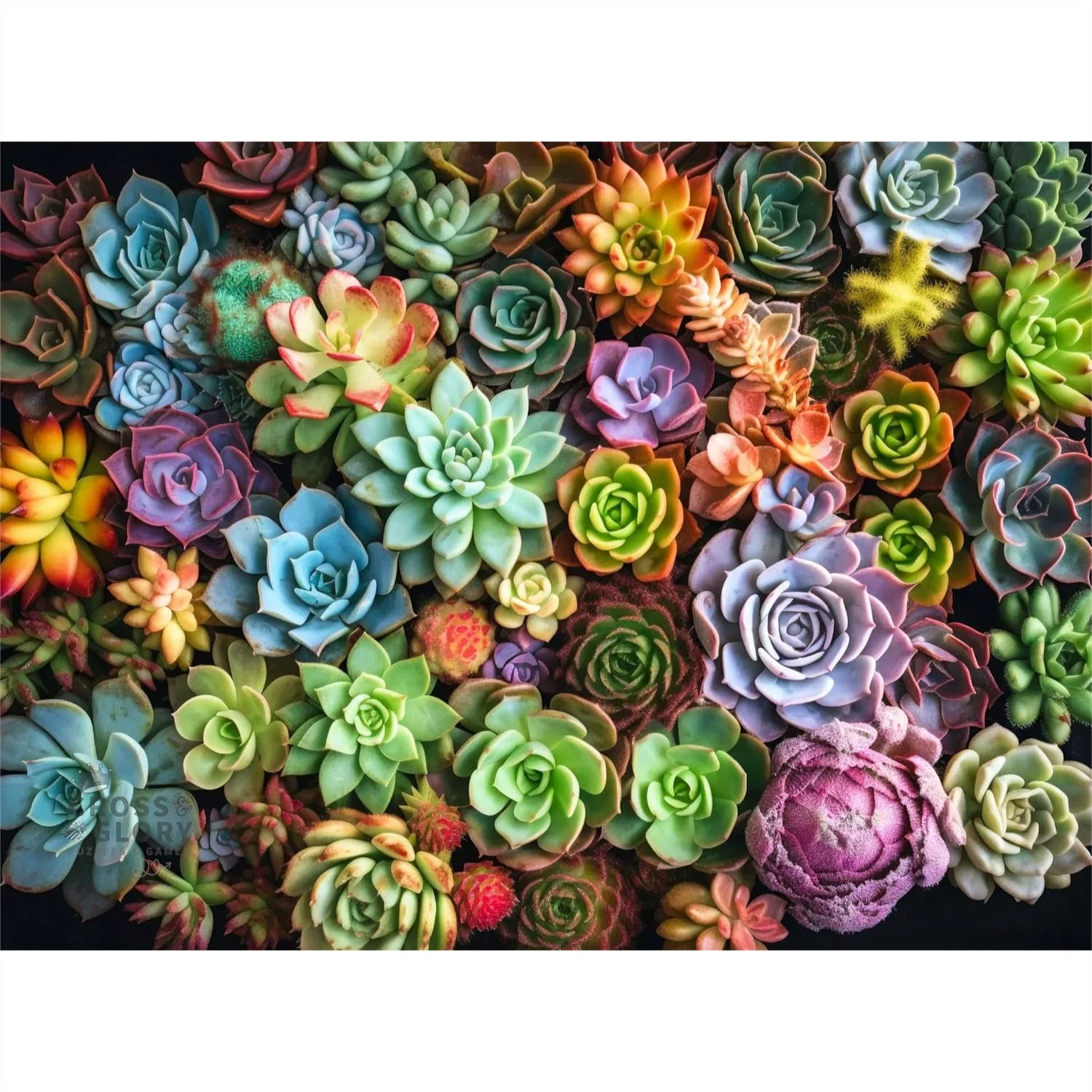 

1000 Piece Jigsaw Puzzle for Adults - Succulent Symphony Premium Quality Colorful Artwork