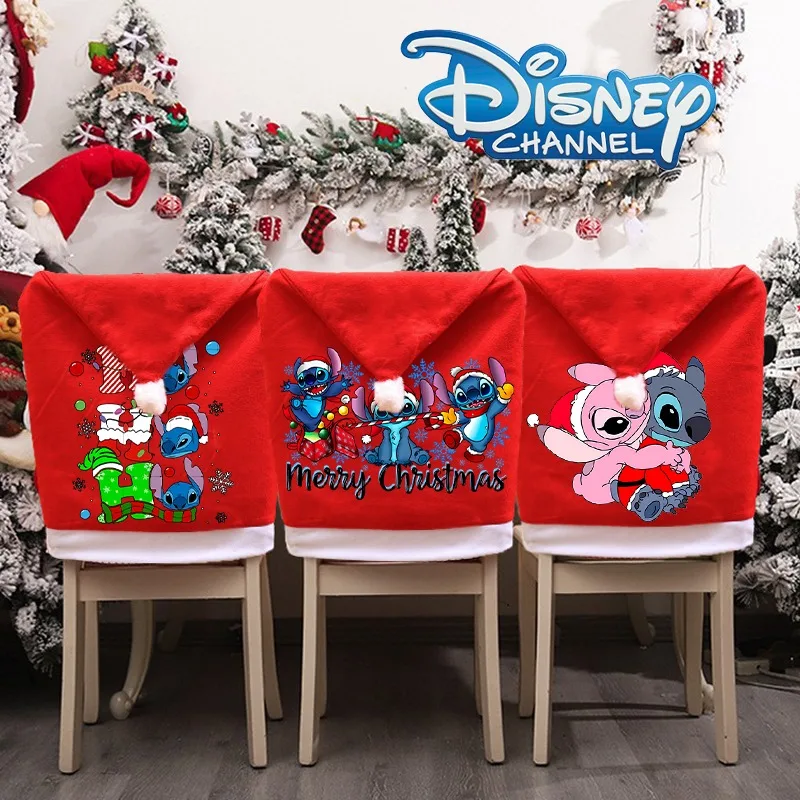 Disney Anime Christmas Chair Cover Stitch Home Dining Table Decoration Xmas Atmosphere Dress Up Cartoon Room Ornament Soft Case