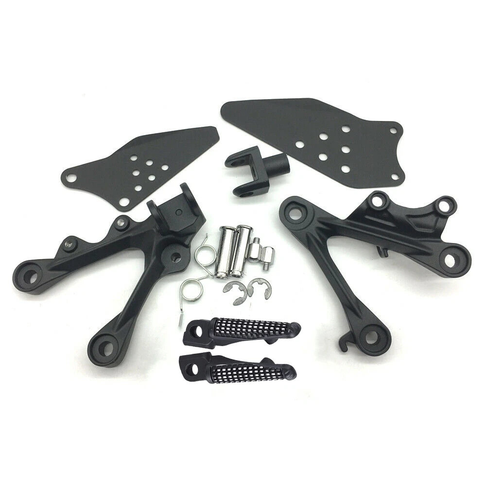 for Kawasaki Ninja ZX6R/636 Black Front Foot Pegs Footrest Bracket Fit for 2009-2015