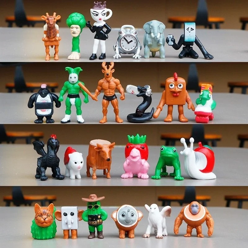 24 pièces solide PVC italien cerveau Figure modèle Tung Tung tung Sahur Tralalero Tralala Cappuccino poupée jouet enfant anniversaire boîte-cadeau