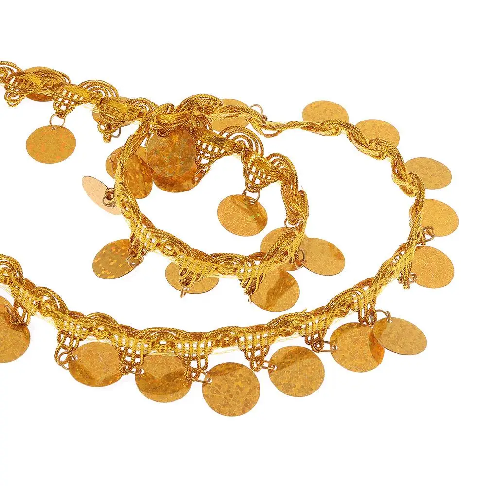 

Sewing Supplies Gold Tassel Trim Polyester Sequin lace Sewing Ribbon DIY