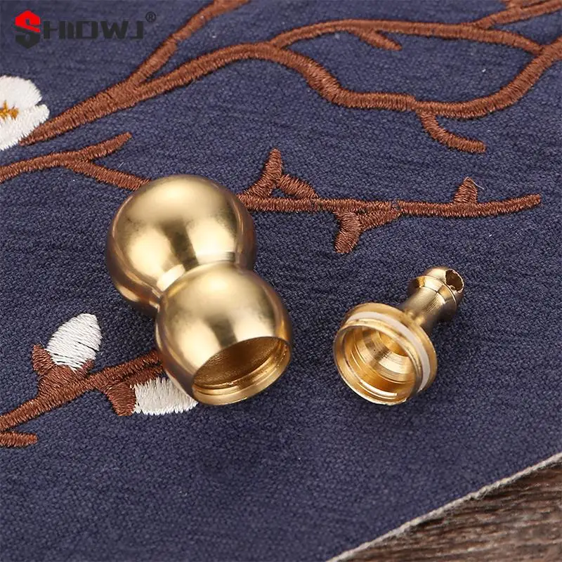 Traditional Chinese Natural Feng Shui Gourd Brass Handicraft Mini Storage Crafts Buddhist Good Luck Home Ornament Car Decoration