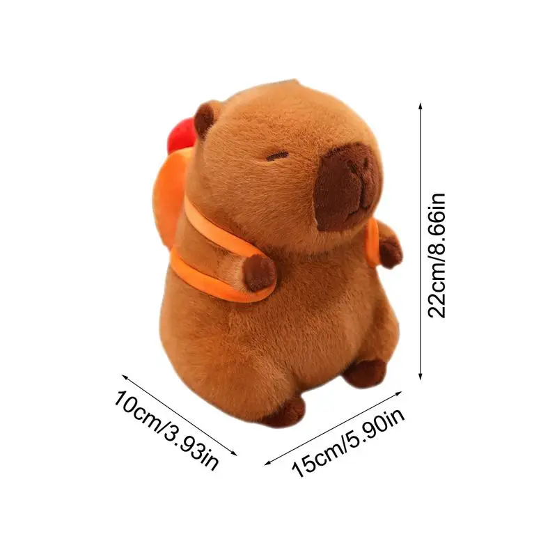 Capybara – oreiller décoratif en peluche, Animal en peluche, jouet mignon avec sac à dos amovible pour petite amie et maman