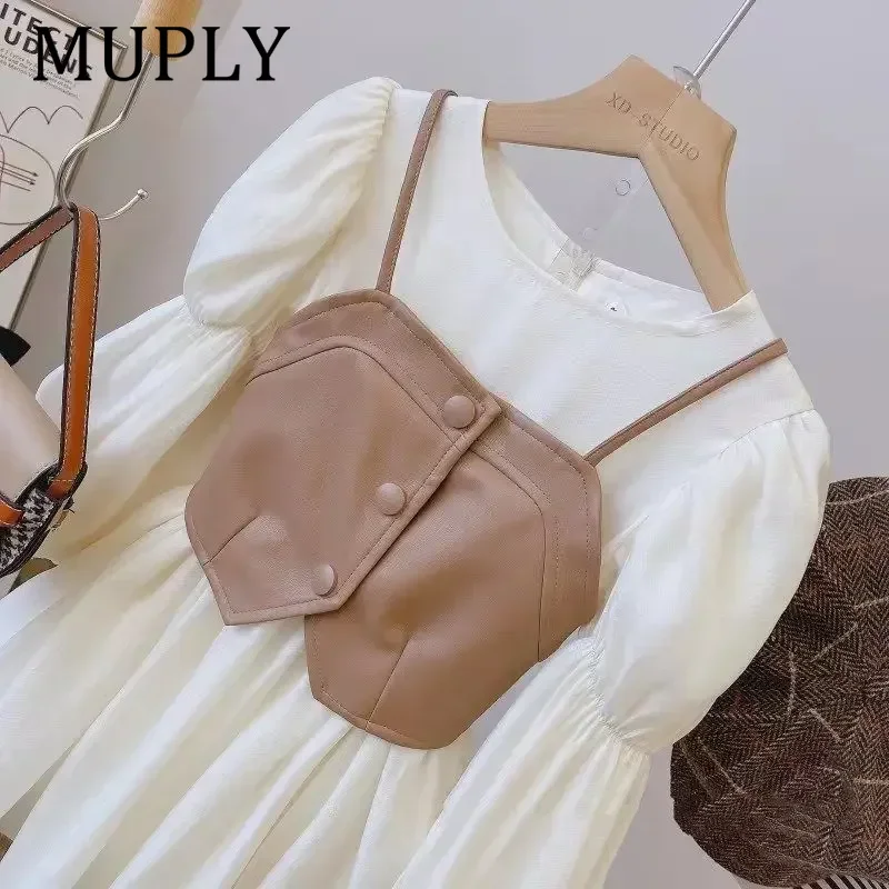 

2piece Spring Autumn Baby Suits Kids Cute Princess Dress Girl Vest + Long Sleeve Dresses Children Chiffon Vestido 2 to10T