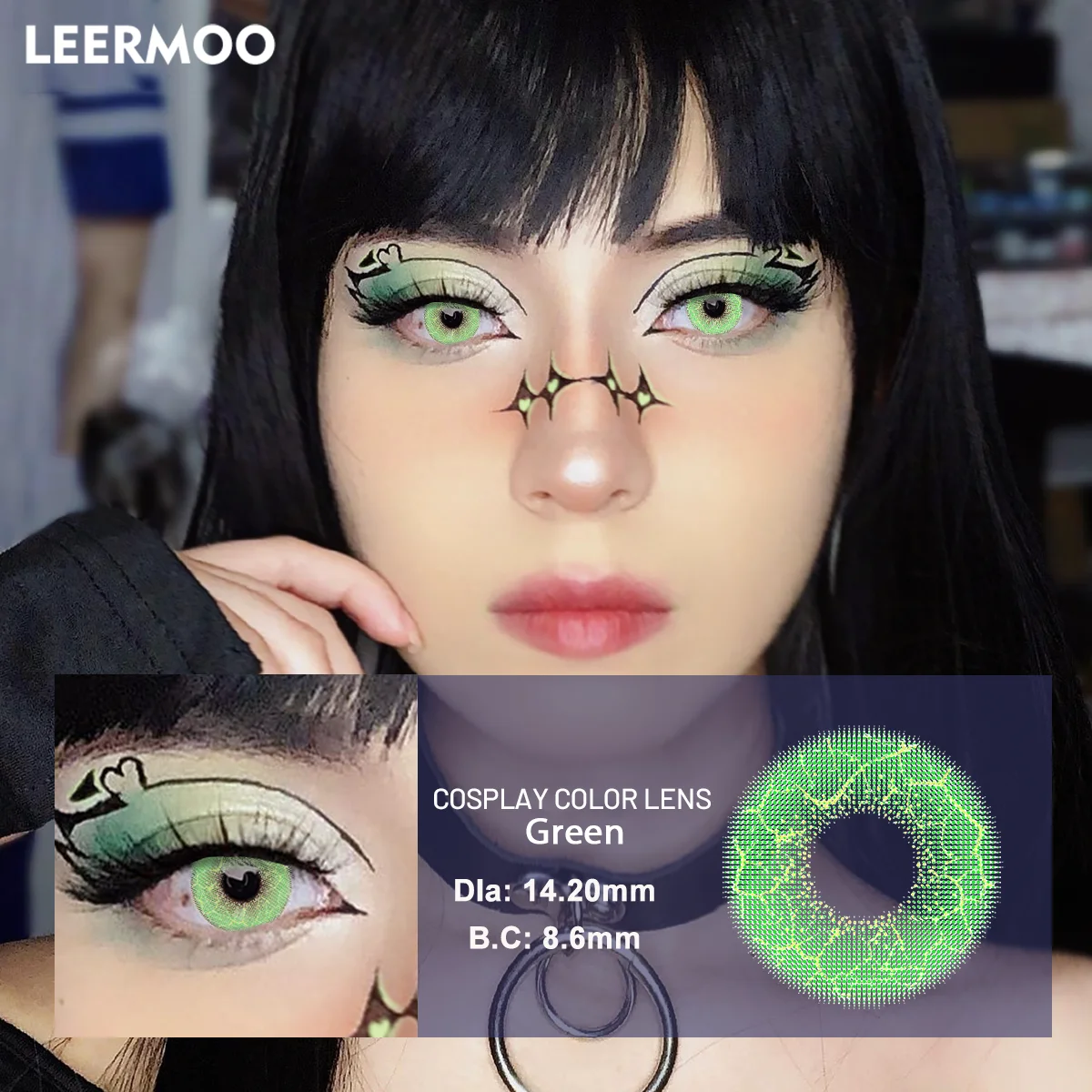 Visuashow Anime Farbige Kontaktlinsen für Party-Cosplay 1 Paar Weiche Farblinsen Halbjährlich Austauschbar für Kleine Pupillen – Detail 6
