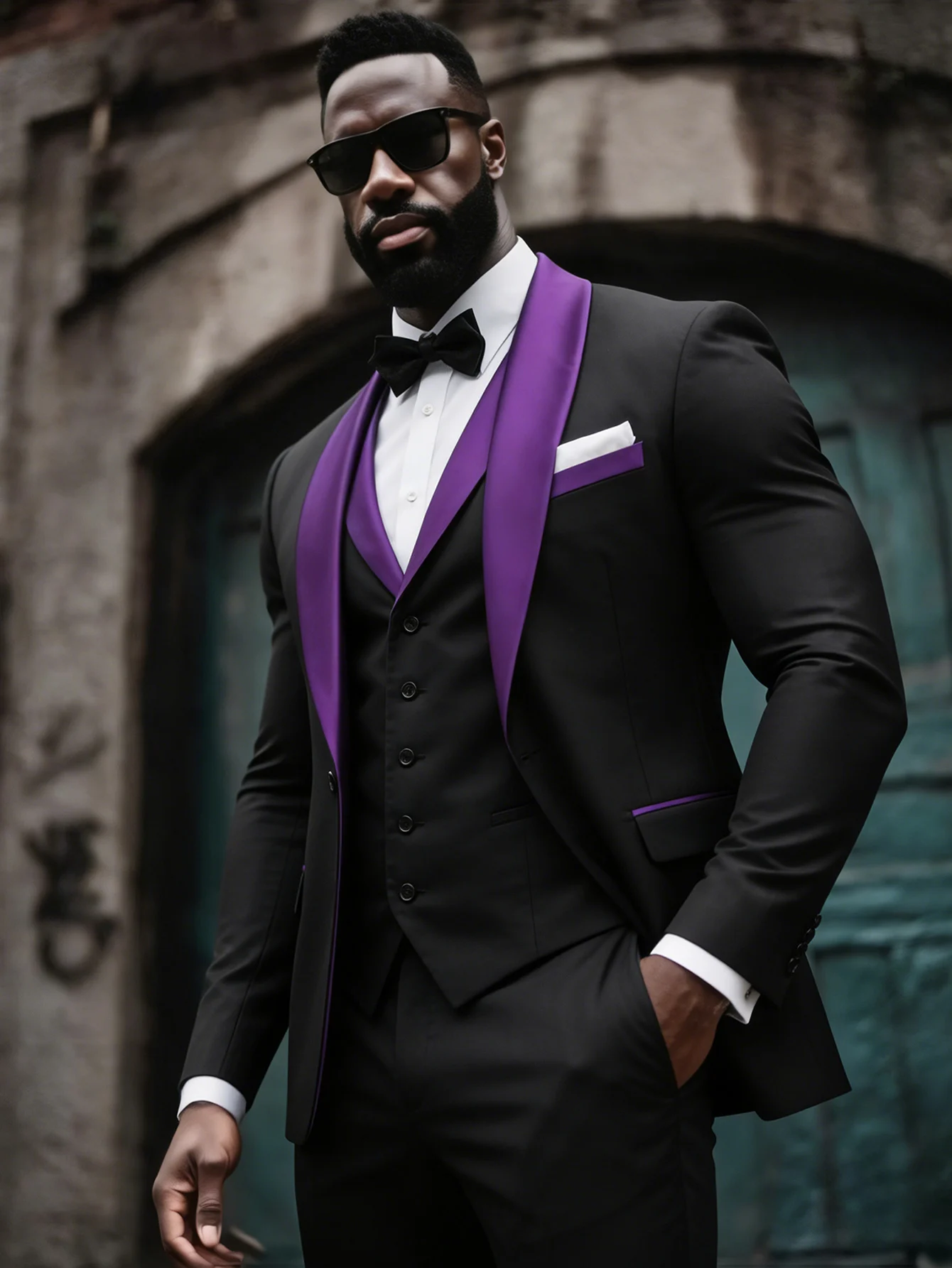 

Men's 3-Piece Suit Slim Fit Shawl Lapel Tuxedo - Wedding Blazer Jacket, Vest & Pants Set for Dinner Party Formal Event