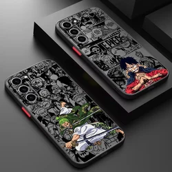 Anime Luxury One Piece Frosted translúcido para Samsung Galaxy S24 S23 S22 S21 S20 FE S10 S9 S8 Plus Ultra Pro 5G Matte