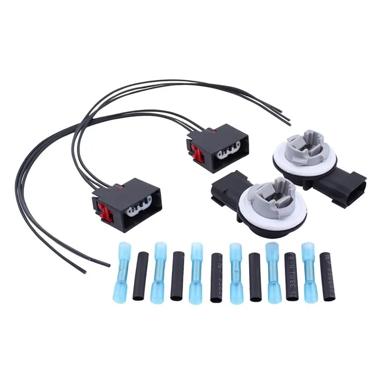 

For Jeep Wrangler JK 2007- 2017 Front Turn Signal Light Lamp Socket Connector Wiring Harness Kit 68030098AA 68065016AB