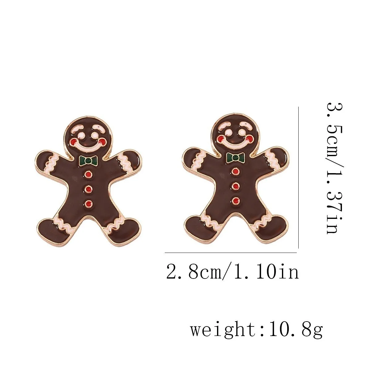 Lustige Ohrstecker mit simulierten Perlen und Weihnachts-Lebkuchenmann-Motiv für Damen, kreative Acryl-Ohrringe mit winkenden Lebkuchen-Männchen, Schmuck – Detail 38