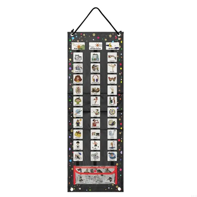 Gráfico rotina diária crianças com 63 cartões comportamento Responsabilidade Cronograma diário Cronograma Pocket Pocket