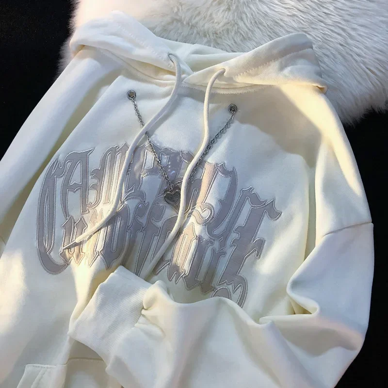 Women's Hoodie Spring Winter Korean Loose Couple Chain Pullover Oversize Loose Hip Hop Hoodies Women Sweatshirt Men Streetwear