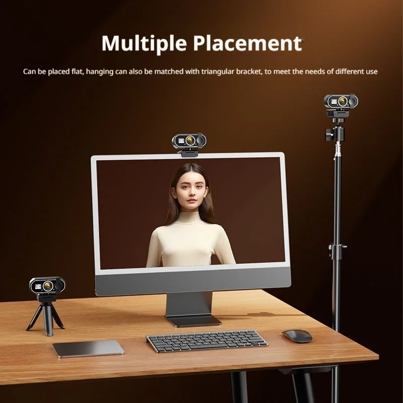 كاميرا ويب USB 4K HD كاميرا ويب صغيرة لأجهزة الكمبيوتر المحمول كاميرا ويب ميكروفونات مزدوجة لمكالمات الفيديو يوتيوب تكبير 2K كاميرا ويب USB #5