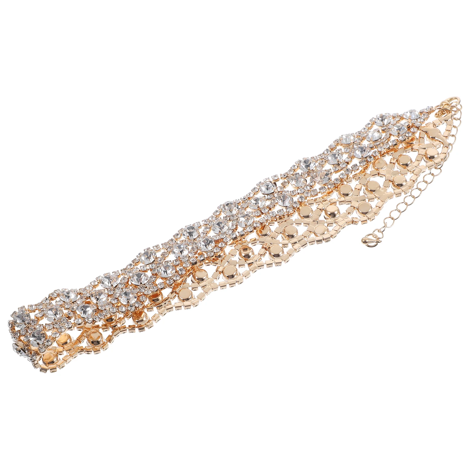 

Rhinestone Clavicle Chain Necklace Jewelry Fashion Collar Neck Decor Choker Bundle Full Diamond Luxury Party Wedding