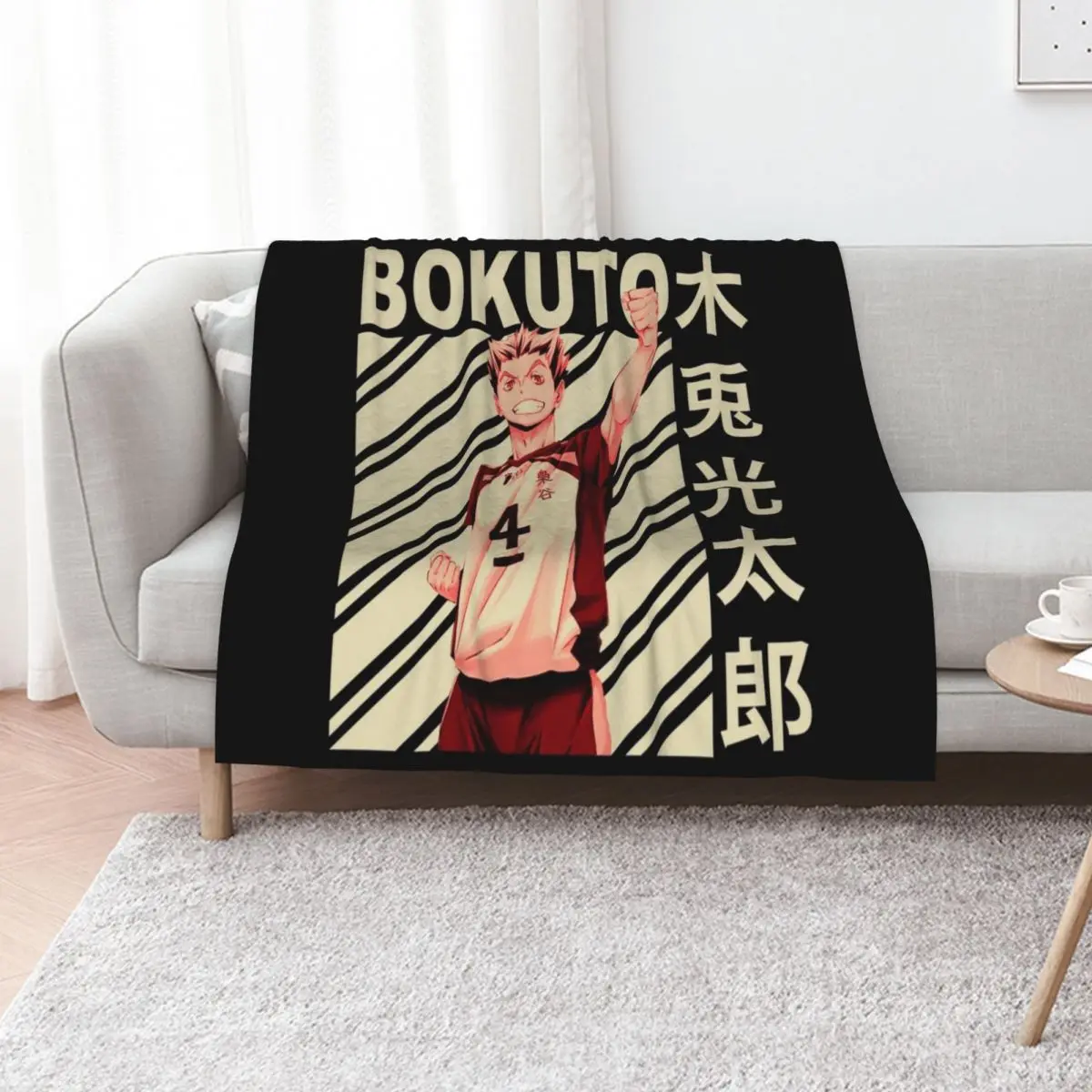 

Bokuto Koutarou Vintage Art Throw Blanket Furrys christmas gifts Hair Flannel Fabric Blankets