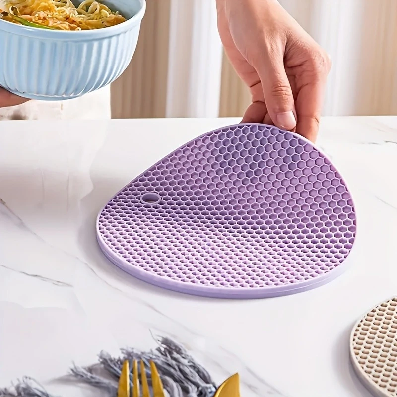 Almohadillas calientes de silicona: tapetes de mesa resistentes al calor para ollas, sartenes, tazas, tazones, salvamanteles de cocina antideslizantes, aptos para lavavajillas (Gra