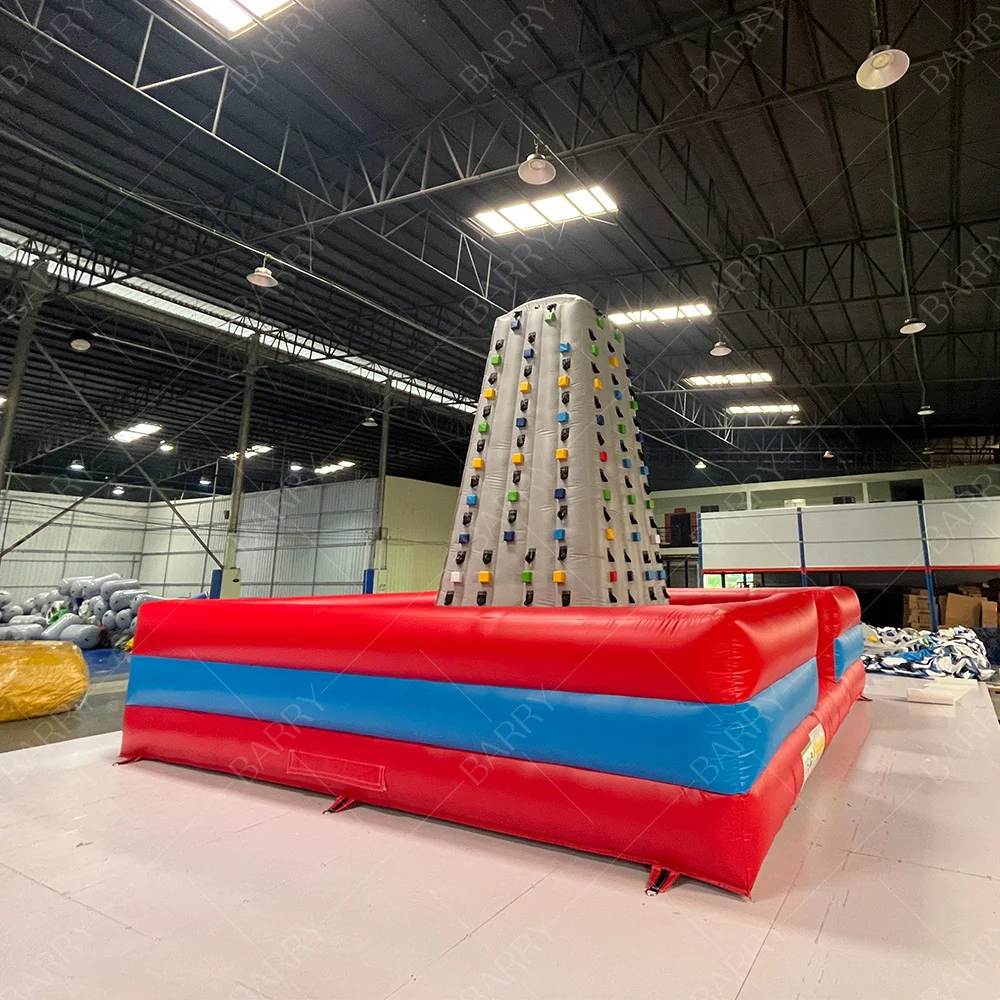 

Barry New Customized Pvc Most Popular Portable Inflatable Bouncer Kids Adults Climbing Mountain Inflatable Rock Climbing Wall