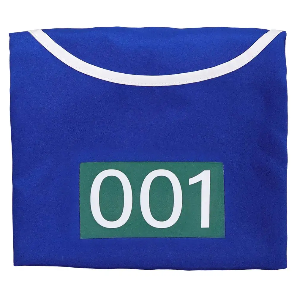 2025 TV Game Of Teuthida Cosplay No 001 Blue Vest Halloween Carnival Costume Party Suits Outfit Roleplay Clothing For Men Women