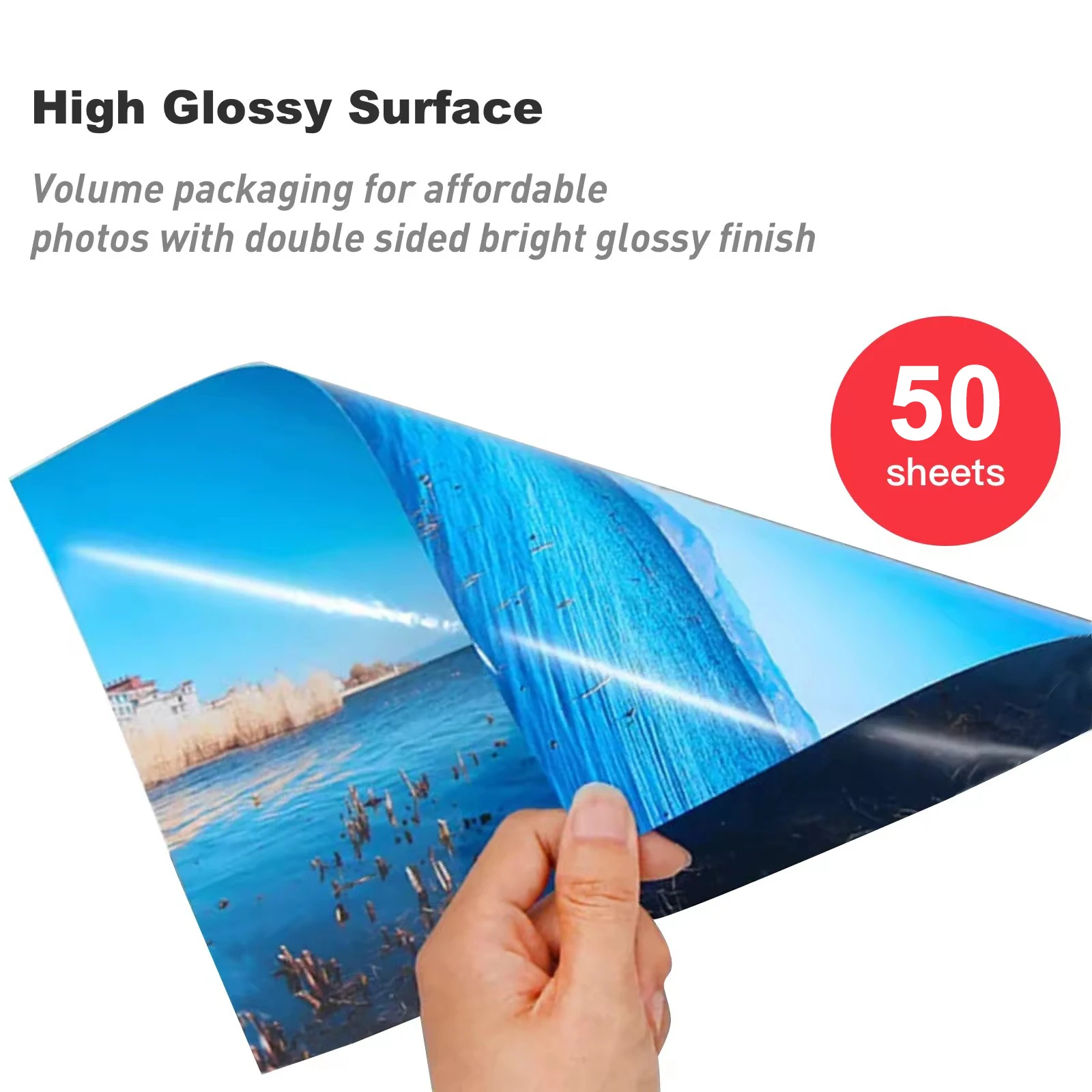 Carta fotografica fronte-retro da 50 fogli Carta fotografica lucida 8,3x11,7 pollici compatibile con stampante a getto d'inchiostro