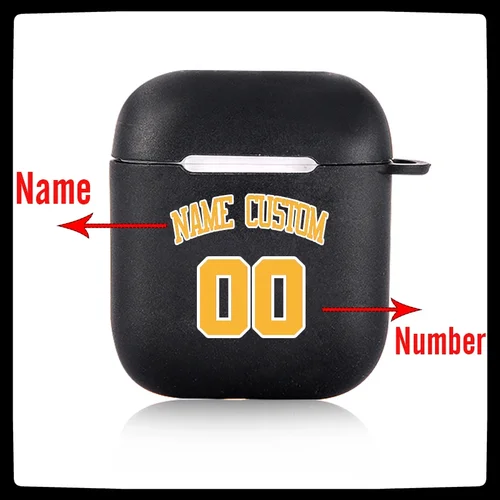 Imagen 2 del producto Nombre del número de baloncesto personalizado para Apple Airpods 1, 2, 3, 4, funda de silicona suave, logotipo, imagen, texto, funda personalizada para Airpods Pro 2