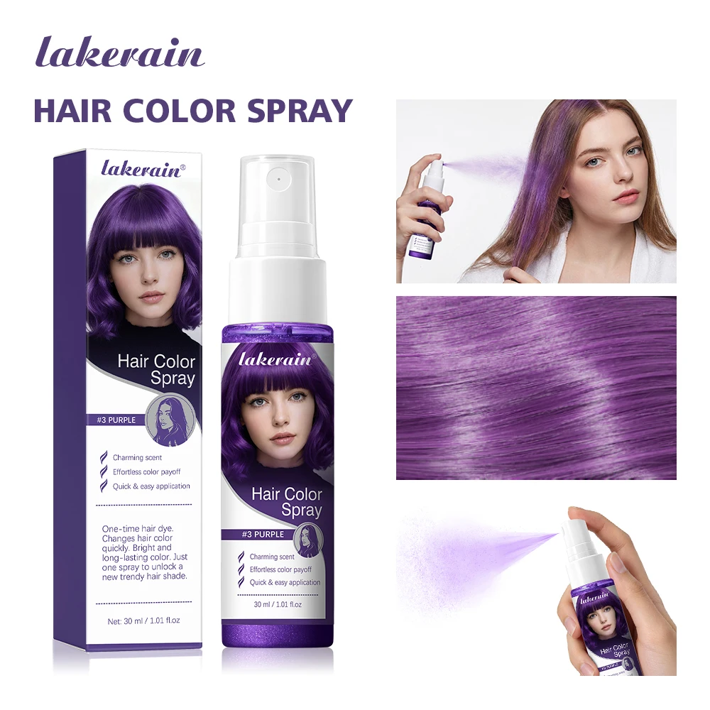 Spray de Coloração Temporária e Lavável para Cabelo, Coloração Instantânea em 15s, Fórmula Suave, Cor Intensa e Duradoura