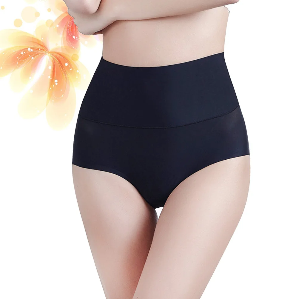 4 szt. Damskie majtki z wysokim stanem, czarne, rozmiar L, elastyczny pas, oddychające, bezszwowe figi modelujące sylwetkę, bez odcisków.