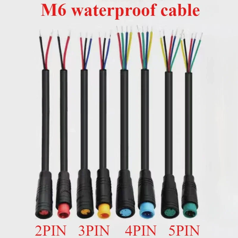 

M6 2/3/4/5 Pin core 6mm male female Julet Electric ebike Butt Plug Connector Cable Signal Sensor waterproof Scooter wire