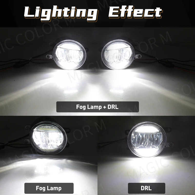 2 w 1 światło przeciwmgielne LED DRL dzienne reflektor do jazdy dziennej dla Toyota Corolla Camry Prius Tacoma RAV4 Yaris Avalon Sienna Highlander 12V — zdjęcie 5