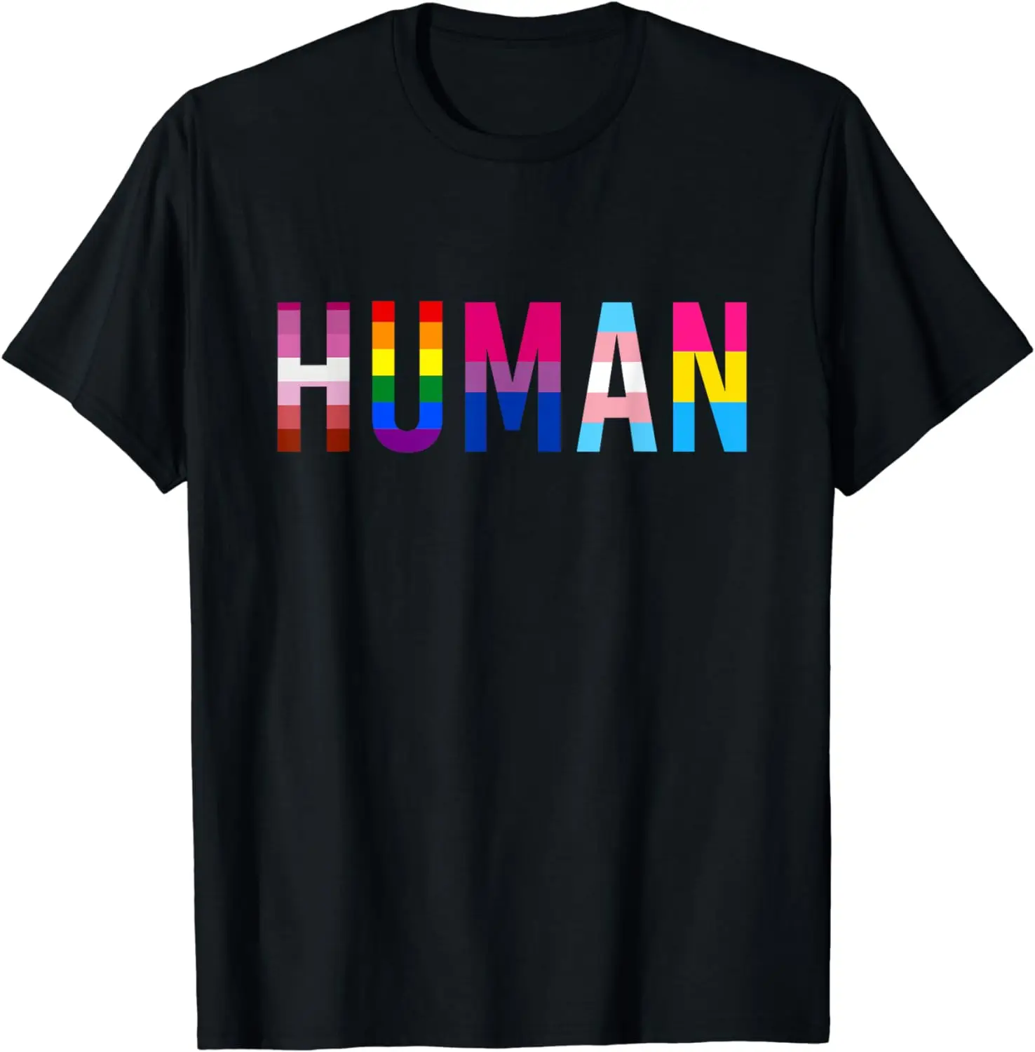 HUMAN LGBT Flag Gay Pride Month Transgender Rainbow Lesbian T-Shirt LGBT Camisetas  Graphic T Shirts  Women Clothes