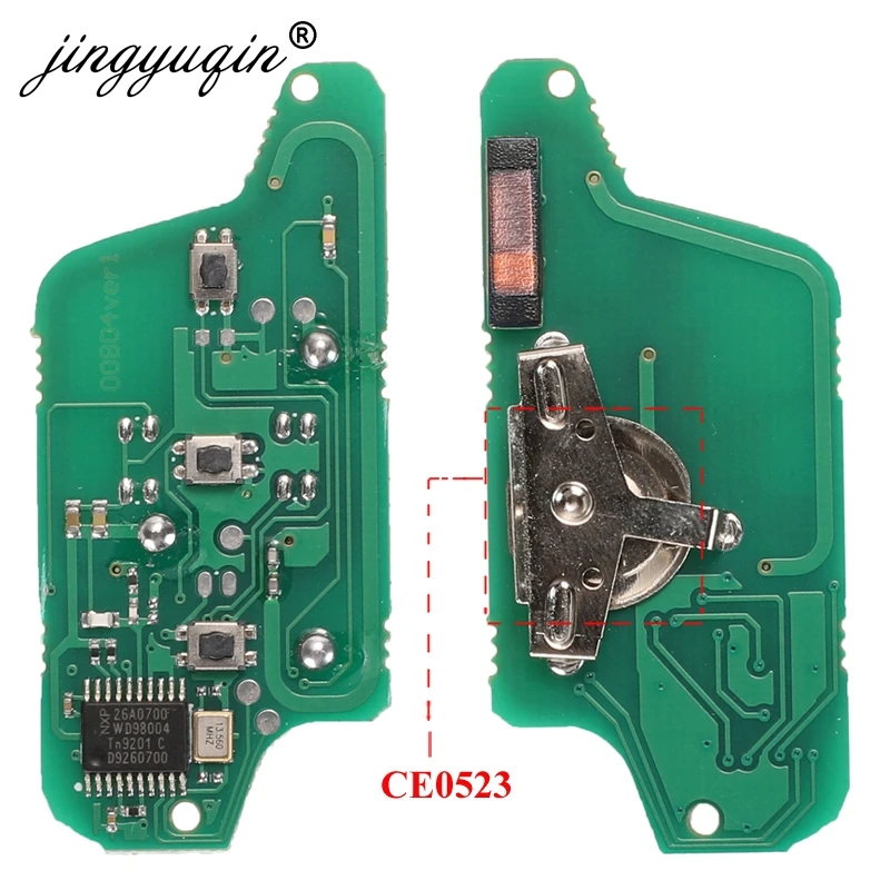 jingyuqin For peugeot 407 407 307 308 607 Citroen C2 C3 C4 C5 ASK/FSK Remote Key Electronic Circuit Board 3 Button CE0523 Ce0536