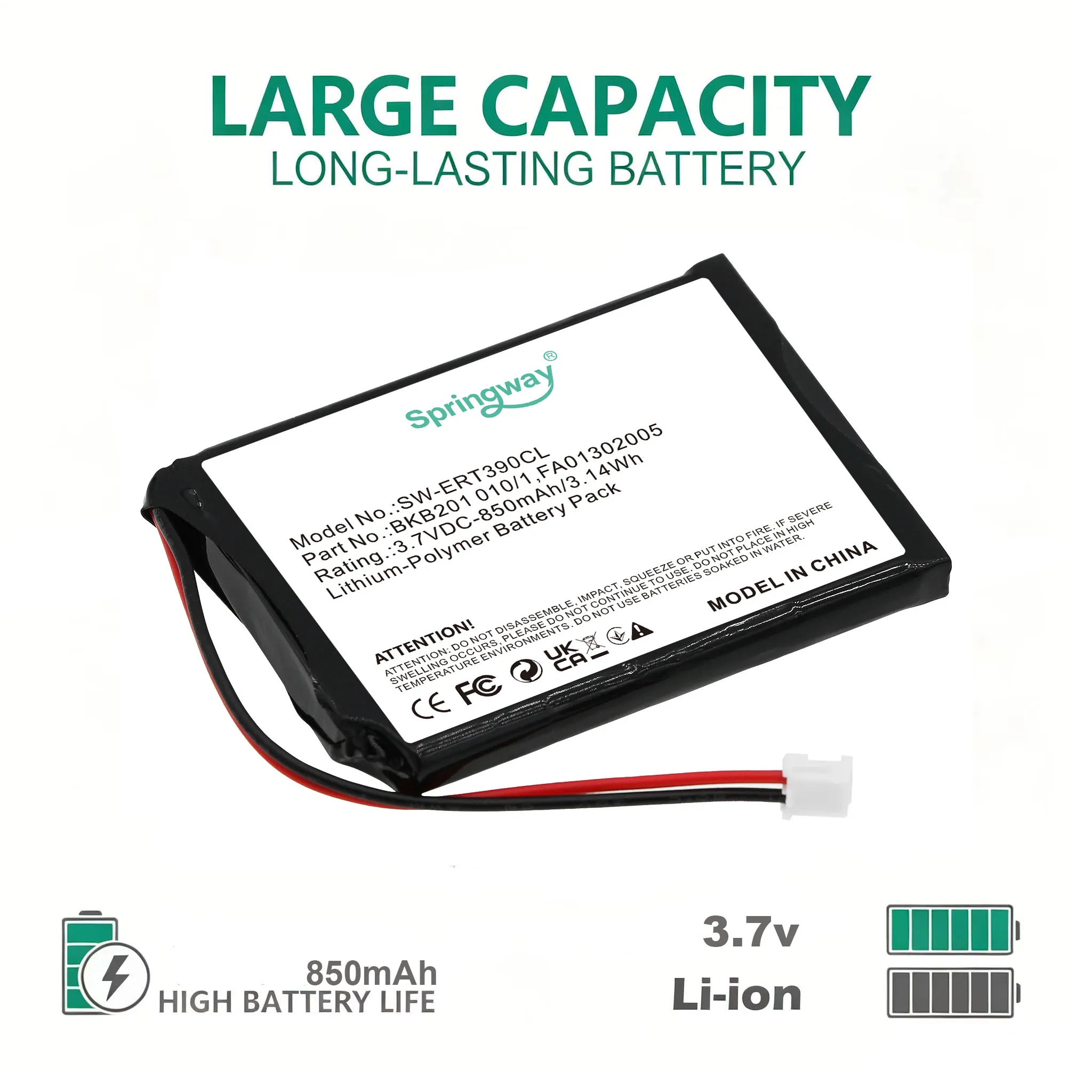 850mAh 3.7V Li-Po Battery SW-ERT390CL BKB201 FA01302005 For Ericsson DT390 Ascom D41 Mitel 5602 5613 Cordless Phone