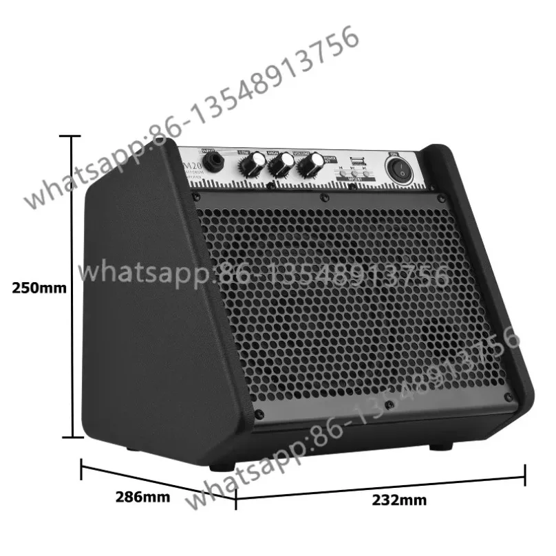 DM20 20W Musical Instrument Monitor Speaker Bluetooth U‑Disk Amplifier for Electronic Drum Keyboard Bass Digital Piano Practice