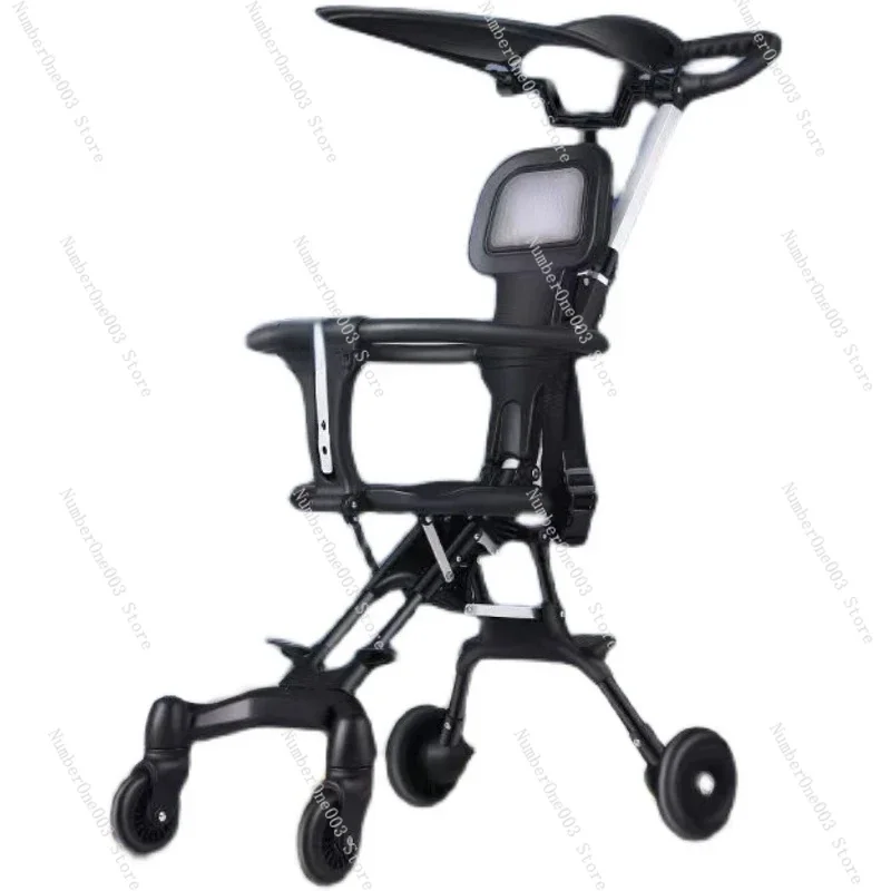 Foldable Baby Travel Stroller, Lightweight and Compact Trolley, Children's Two-Way Stroller