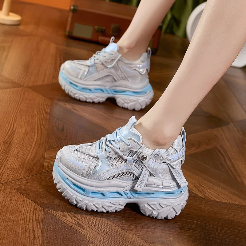 

Women's Versatile Thick Sole Dad Shoes with Increased Height And Breathable Mesh Casual Sports Footwear
