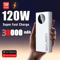 120w Super Fast Charging Powerbank 30000mAh High Capacity Power Bank Portable Battery Charger For Iphone Samsung Xiaomi Huawei